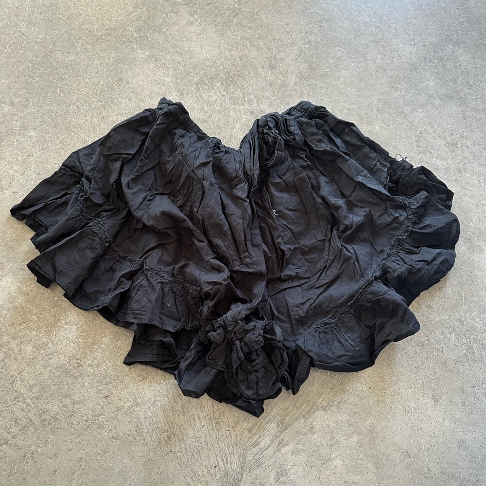 Free People Black Wrap Ruffle Skort/Shorts